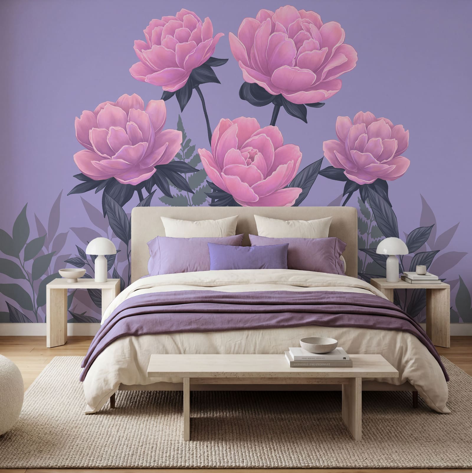Buchet de flori și frunze roz Buchet de flori și frunze roz