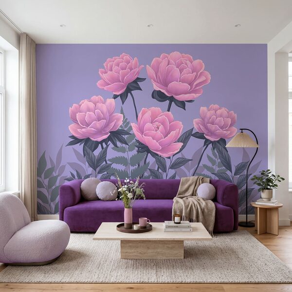 Buchet de flori și frunze roz Buchet de flori și frunze roz