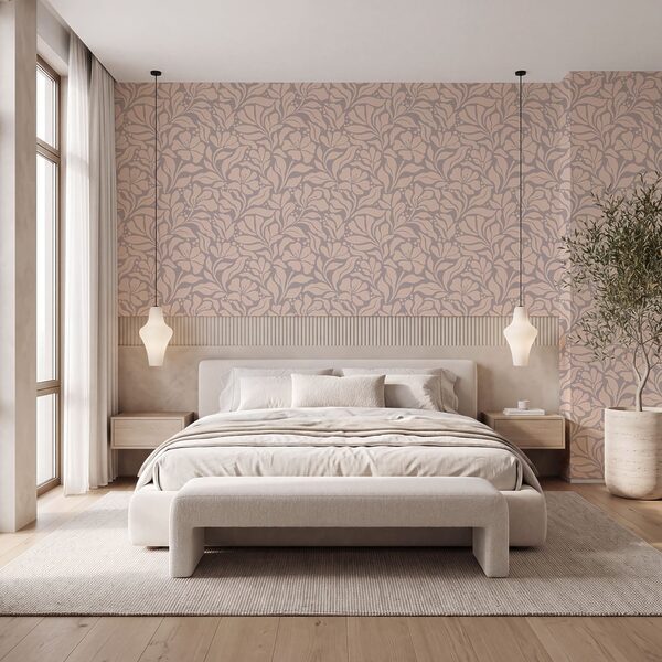 Motiv floral pe fond roz Motiv floral pe fond roz