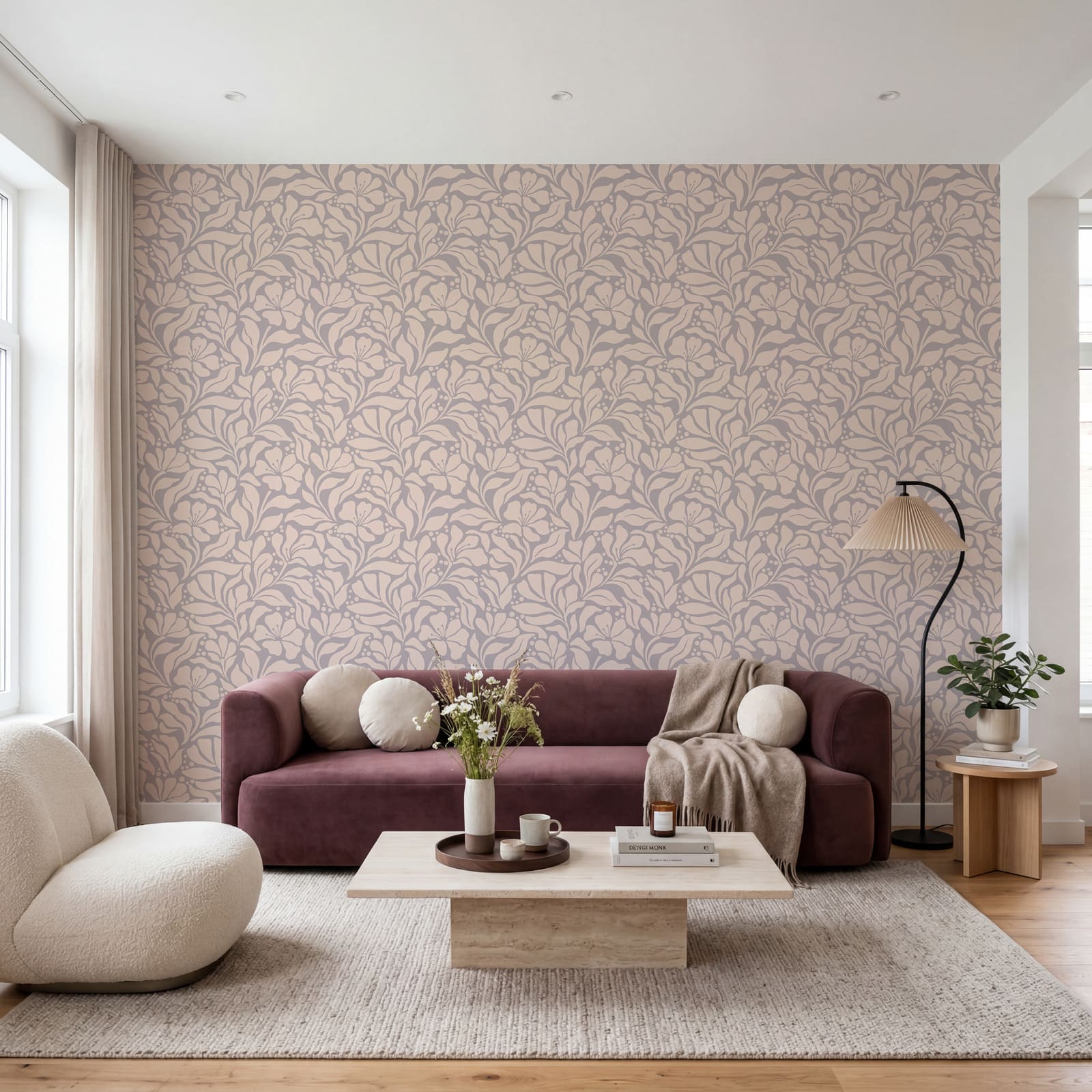 Motiv floral pe fond roz Motiv floral pe fond roz