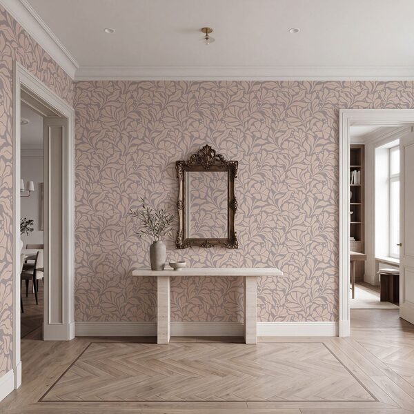 Motiv floral pe fond roz Motiv floral pe fond roz