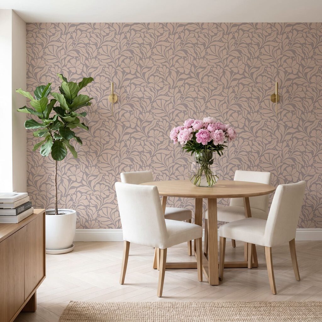 Motiv floral pe fond roz Motiv floral pe fond roz