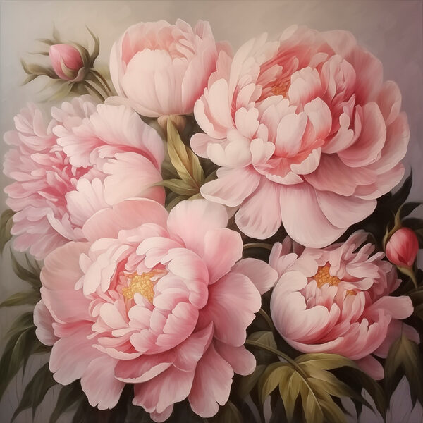 Painting of pink flowers