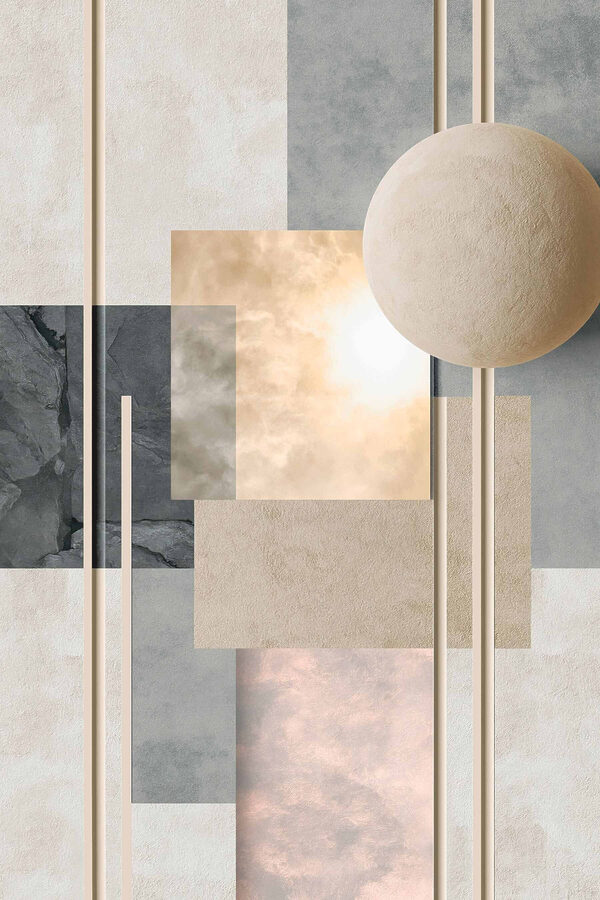 White ball on a stick with squares and lines