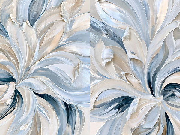 - Swirling soft shades of blue