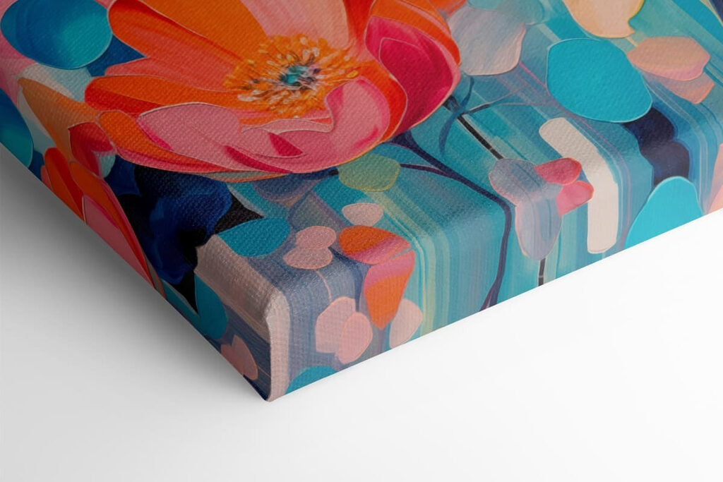 Painting of flowers on a blue background Painting of flowers on a blue background