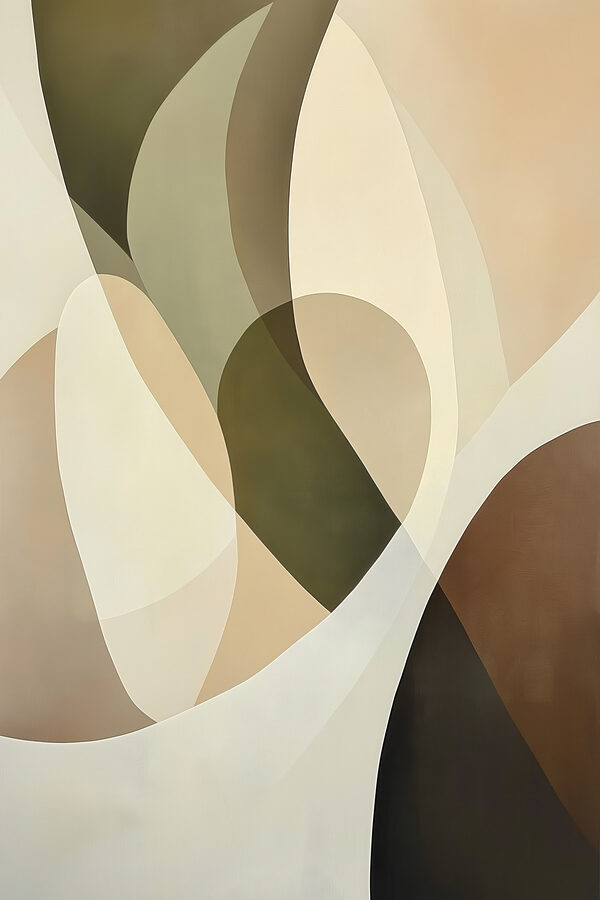 Fluid shapes in soft earth tones