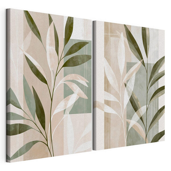 Un design botanic liniștitor pentru orice spațiu Tablou modular pe pânză Un design botanic liniștitor pentru orice spațiu