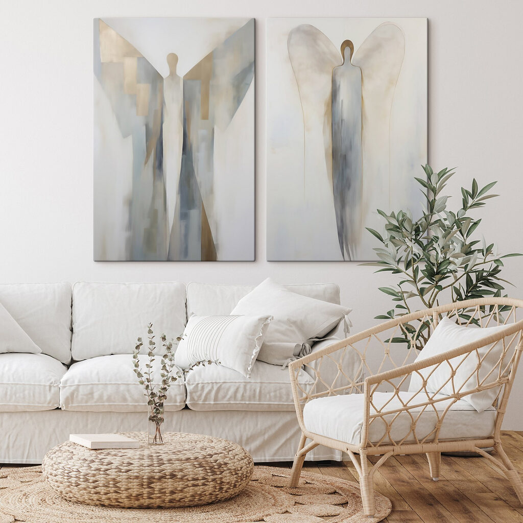 Ethereal figures in muted tones