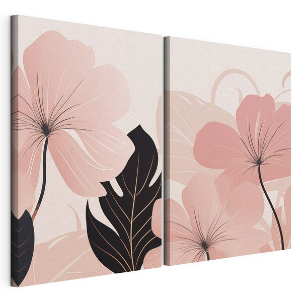 Soft pink blooms with bold leaves Soft pink blooms with bold leaves