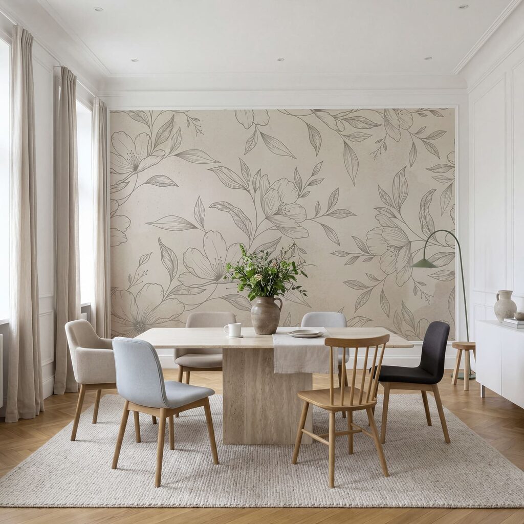 Motiv floral delicat pe un fundal deschis Motiv floral delicat pe un fundal deschis