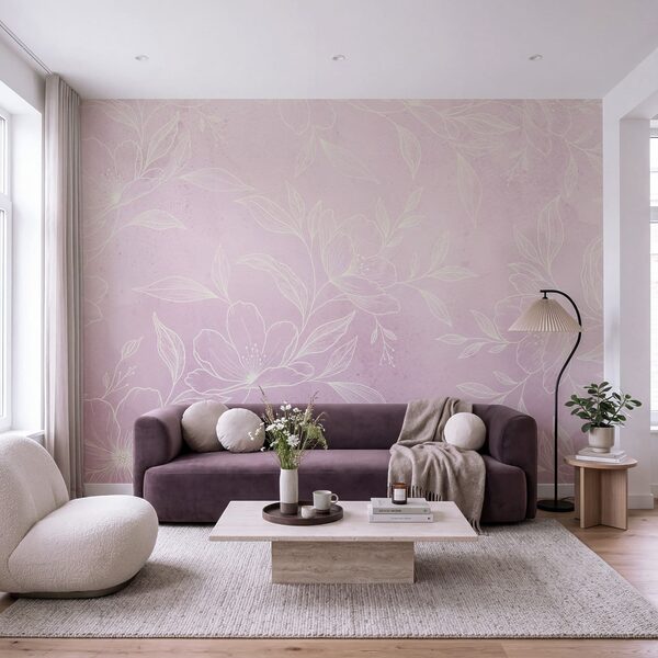 Motiv floral roz și alb