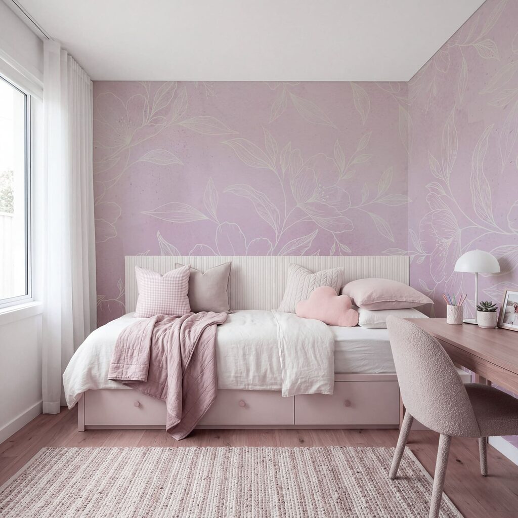 Motiv floral roz și alb