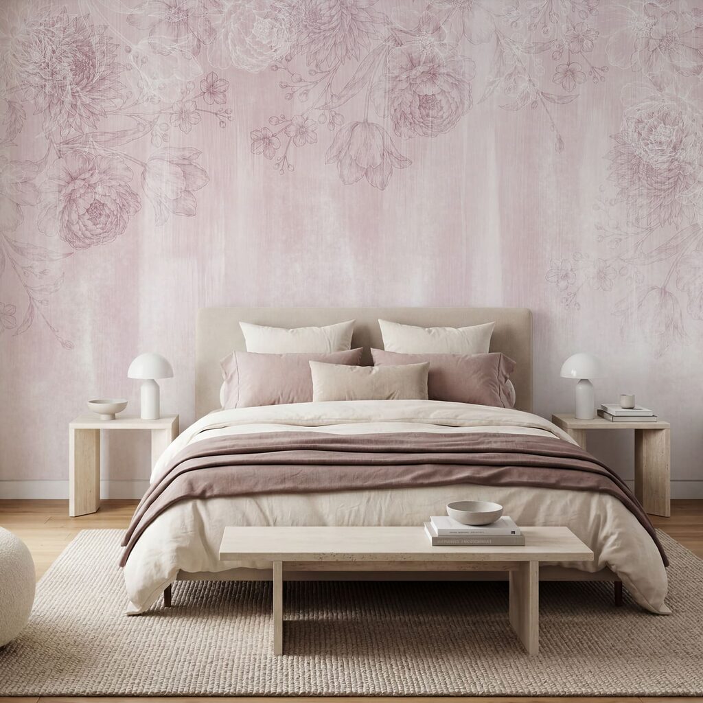 Motiv floral roz și alb Motiv floral roz și alb