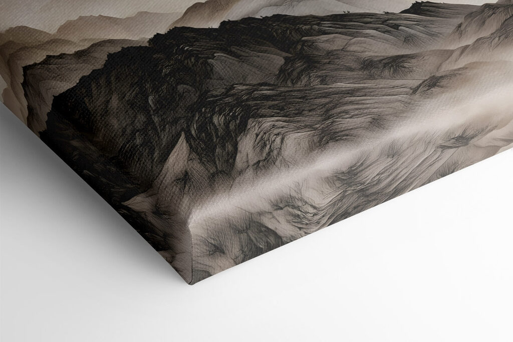 Collage of mountains with fog Collage of mountains with fog