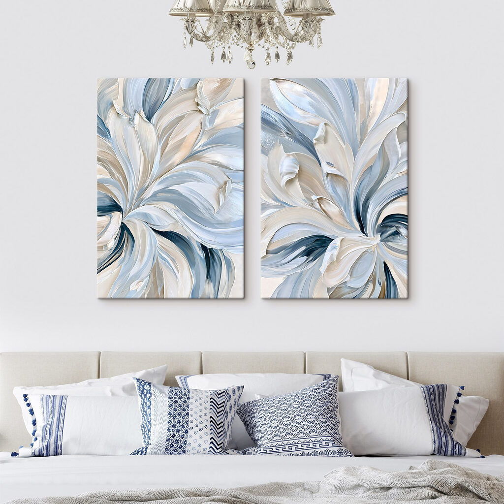 - Swirling soft shades of blue