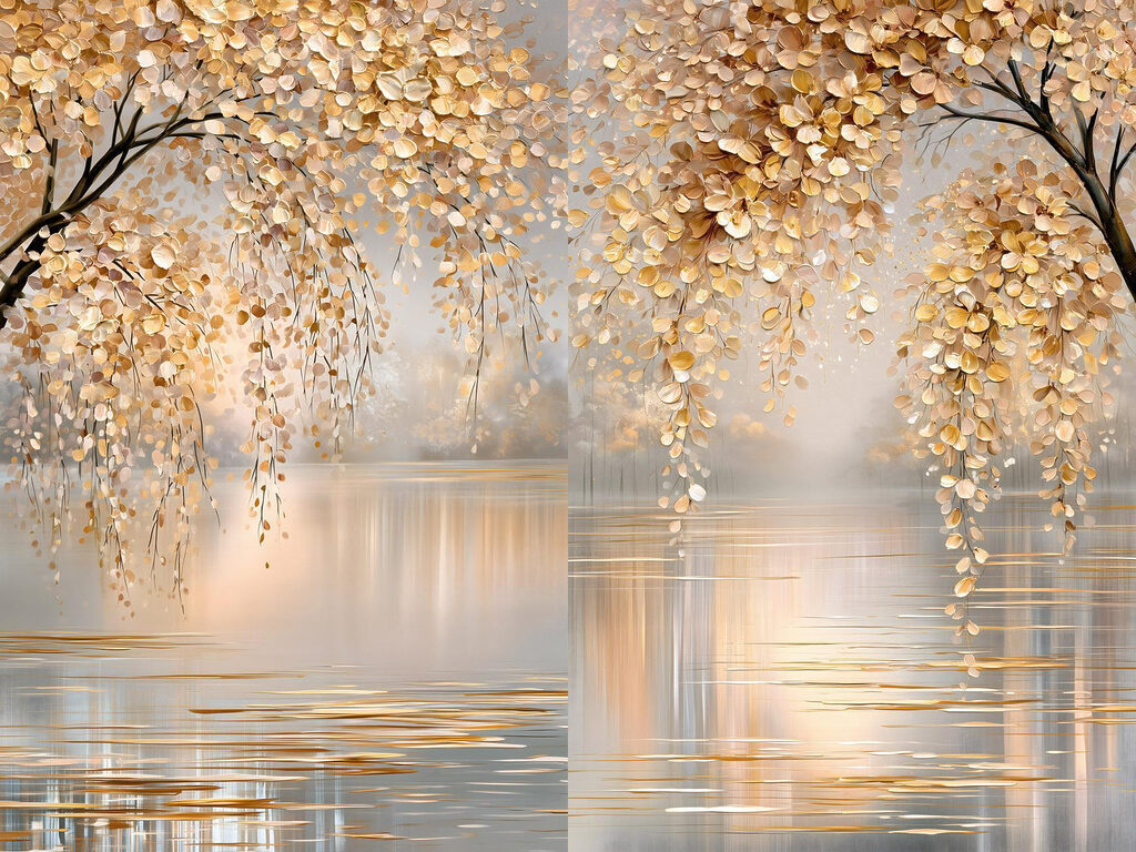 Tree with yellow leaves on it