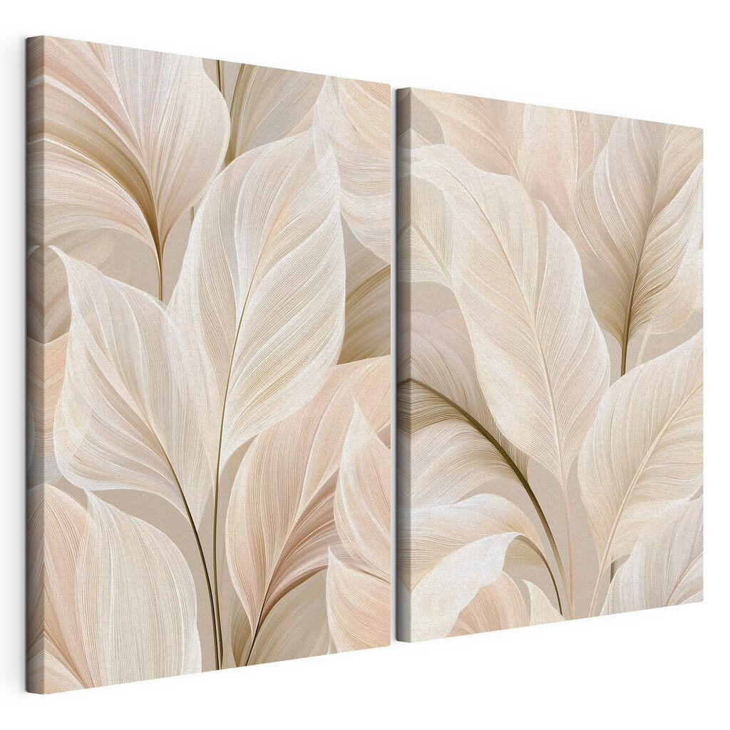 Delicate leaves in soft hues