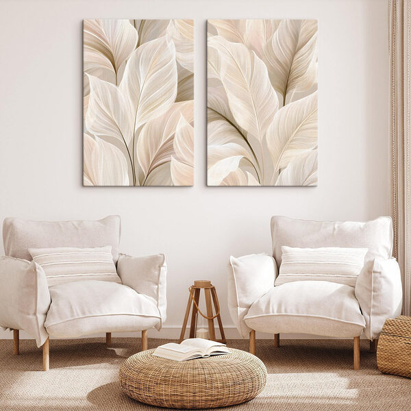 Delicate leaves in soft hues