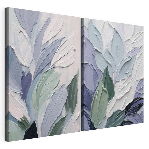 Abstract leaves in soft color palette