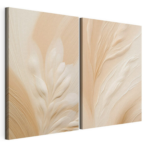 Tablou modular pe pânză Curbe delicate în nuanțe discrete