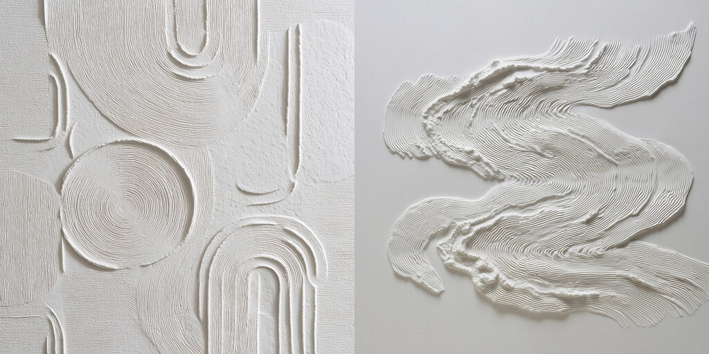 Intricate patterns in soft white tones Intricate patterns in soft white tones
