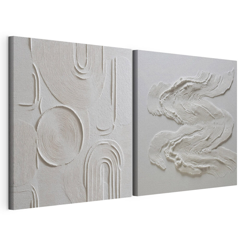 Intricate patterns in soft white tones Intricate patterns in soft white tones