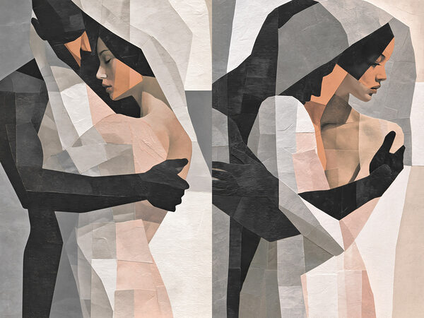 Collage of a couple of people hugging Collage of a couple of people hugging