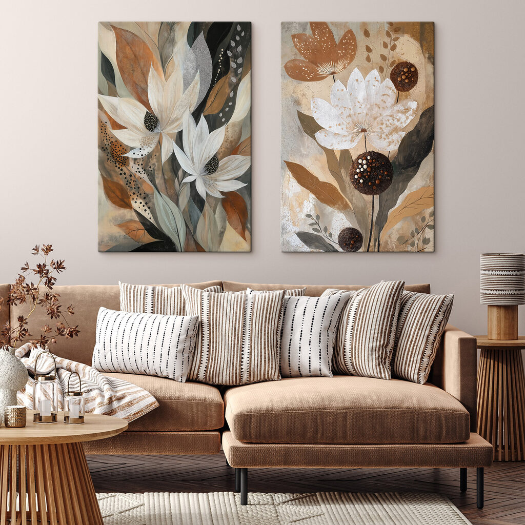 Painting of flowers and leaves Painting of flowers and leaves