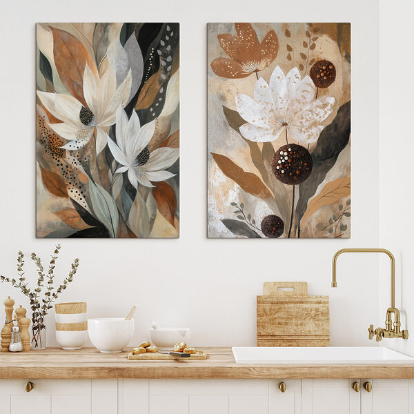 Painting of flowers and leaves Painting of flowers and leaves