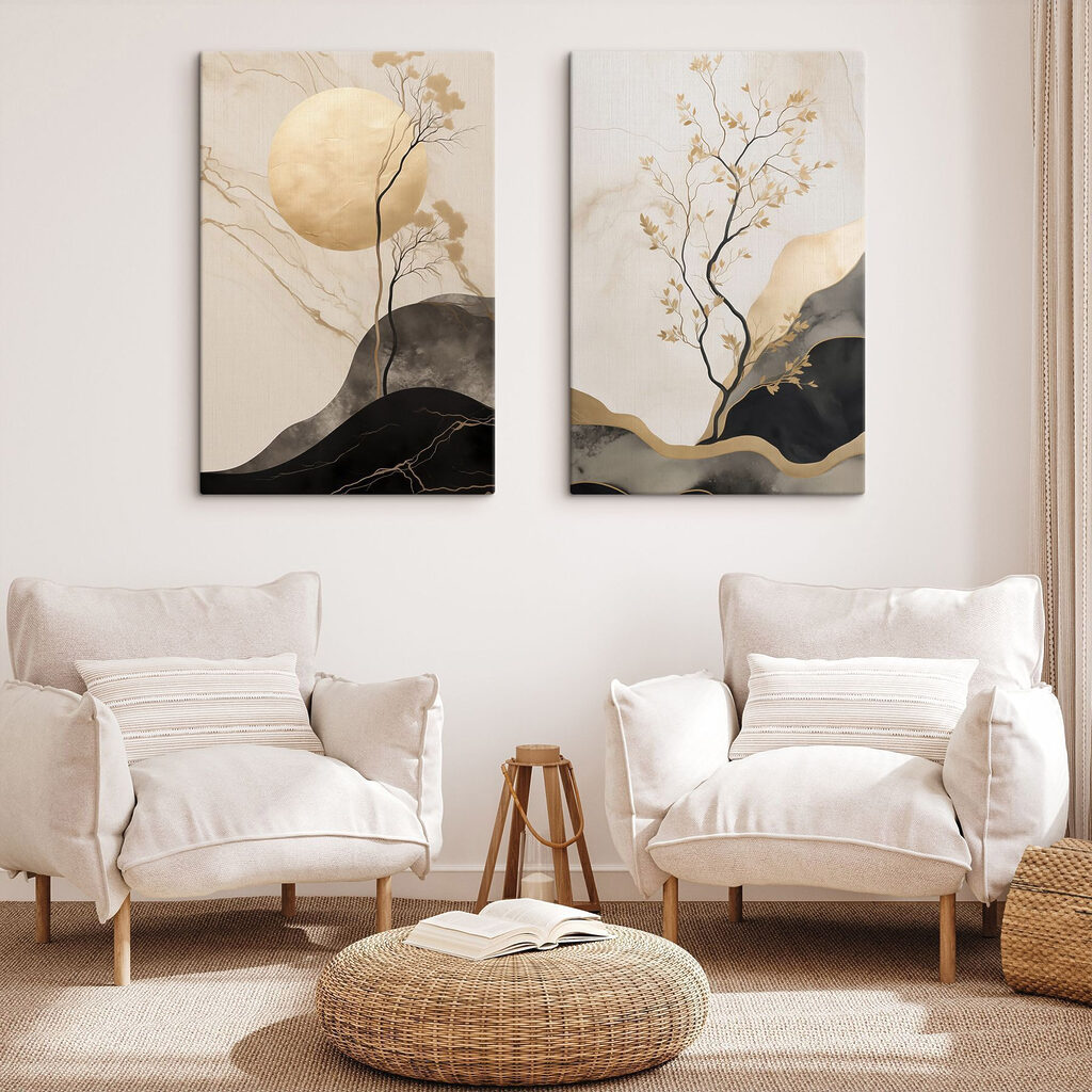 Painting of a tree and moon