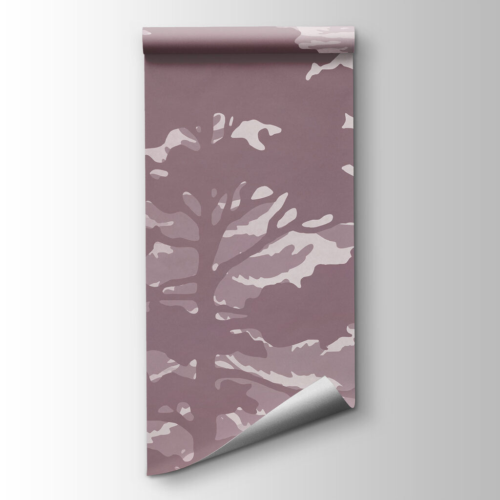 Group of trees with birds flying