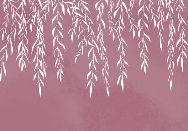 White leaves on a purple background