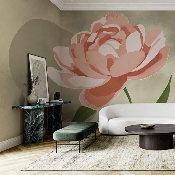 Floare roz cu frunze verzi Floare roz cu frunze verzi