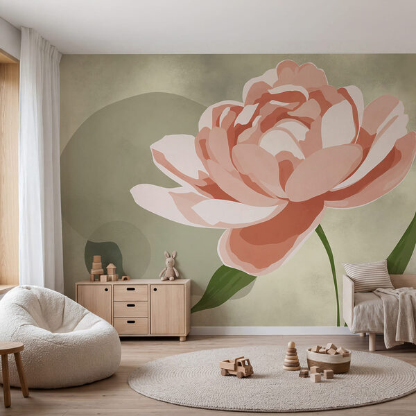 Floare roz cu frunze verzi Floare roz cu frunze verzi