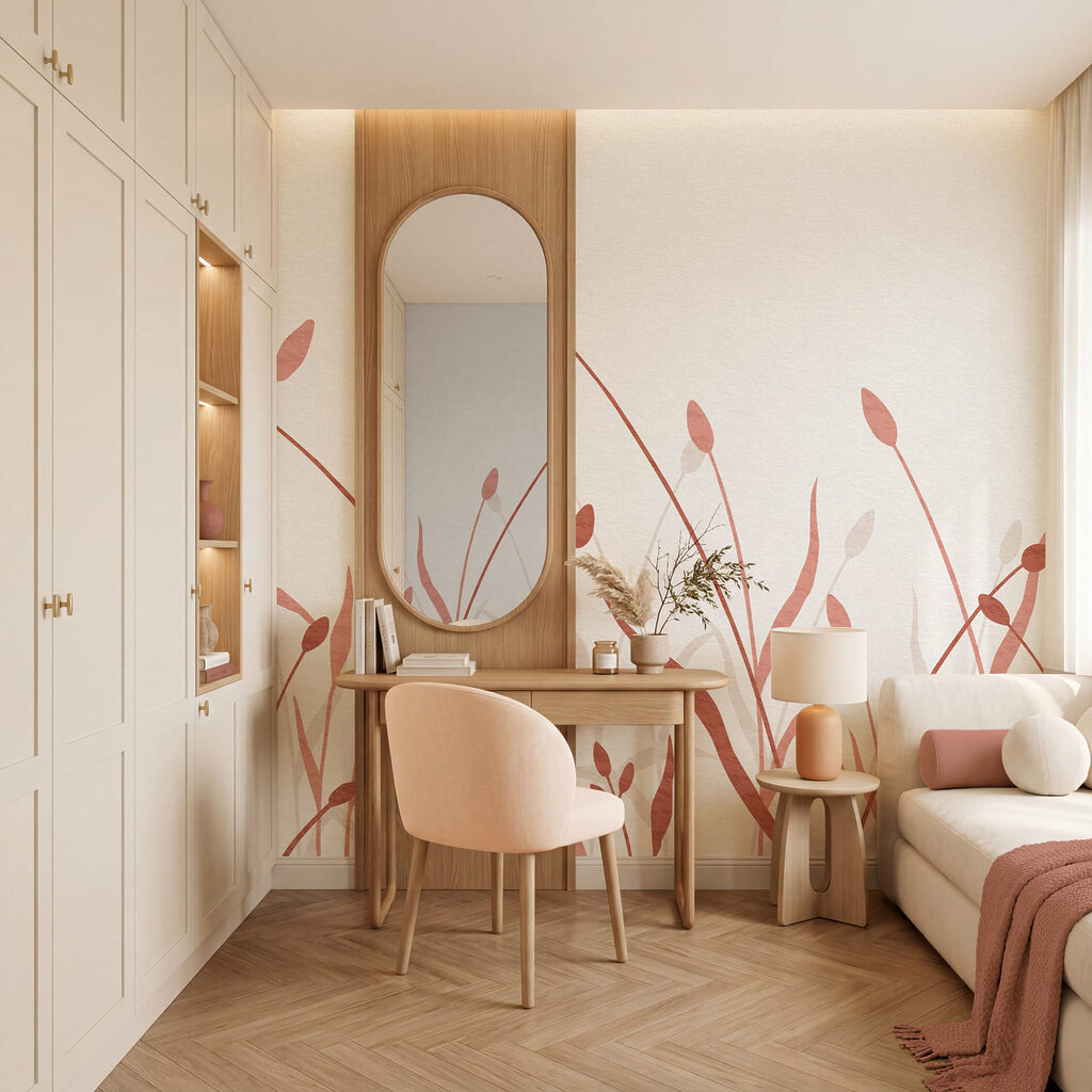 Motiv cu frunze în nuanțe delicate de pastel Motiv cu frunze în nuanțe delicate de pastel