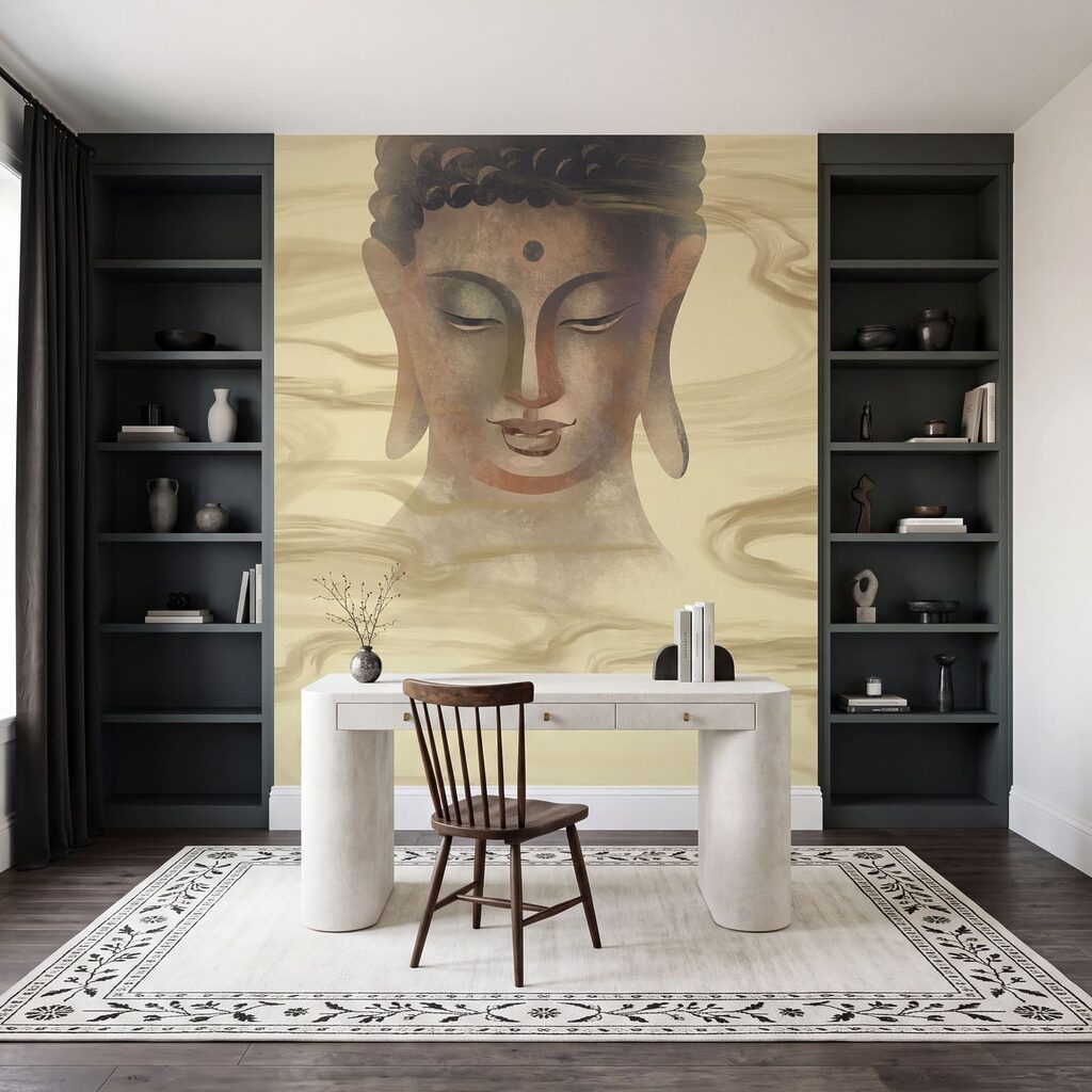 Tablou reprezentând un cap de Buddha Tablou reprezentând un cap de Buddha