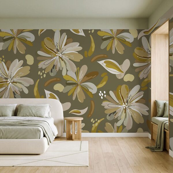 Fototapet Motiv cu flori și frunze (SKU: t01059v1) Fototapet Motiv cu flori și frunze (SKU: t01059v1)