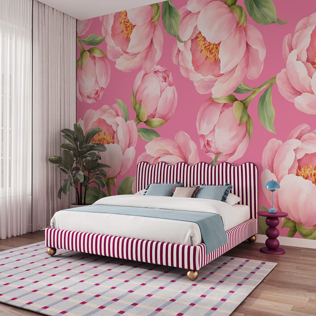 Fototapet Flori roz pe un fundal roz (SKU: t01096v4) Fototapet Flori roz pe un fundal roz (SKU: t01096v4)