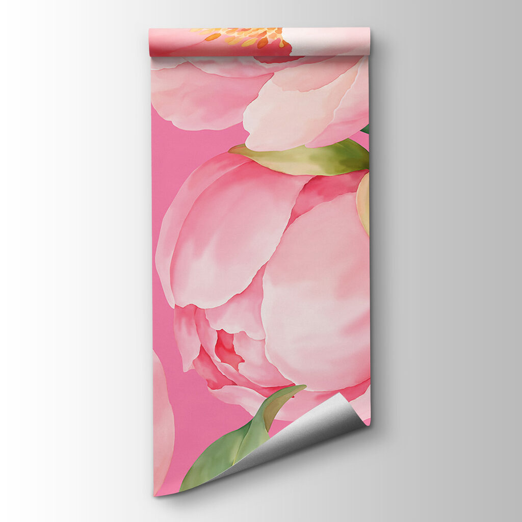 Fototapet Flori roz pe un fundal roz (SKU: t01096v4) Fototapet Flori roz pe un fundal roz (SKU: t01096v4)