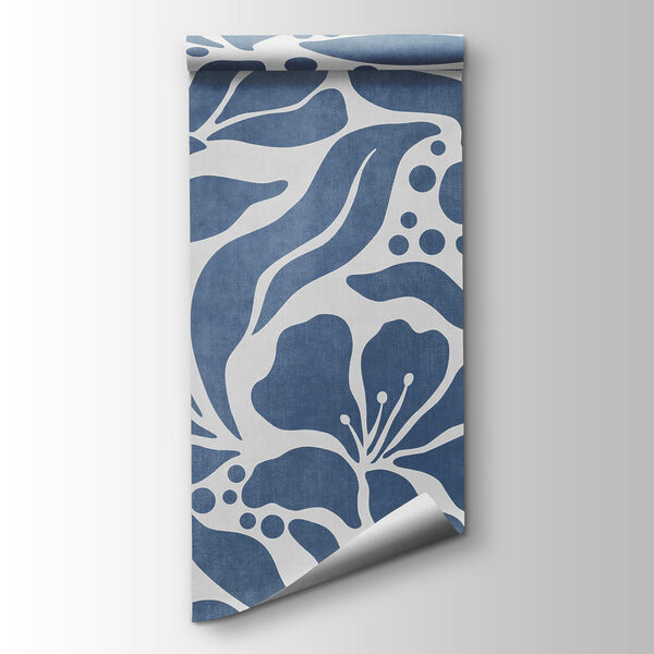 Fototapet Motiv floral albastru și alb (SKU: t01114v1)