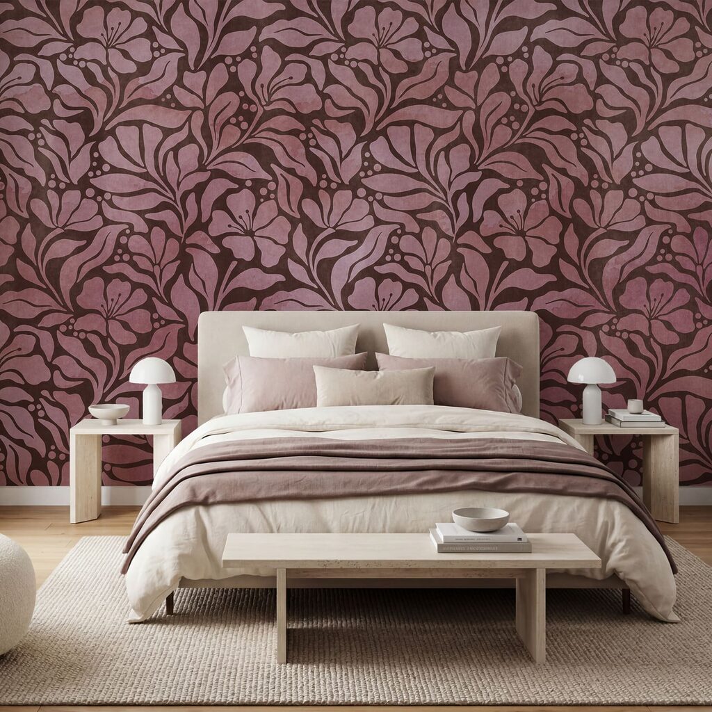 Fototapet Model cu flori roz (SKU: t01114v2)