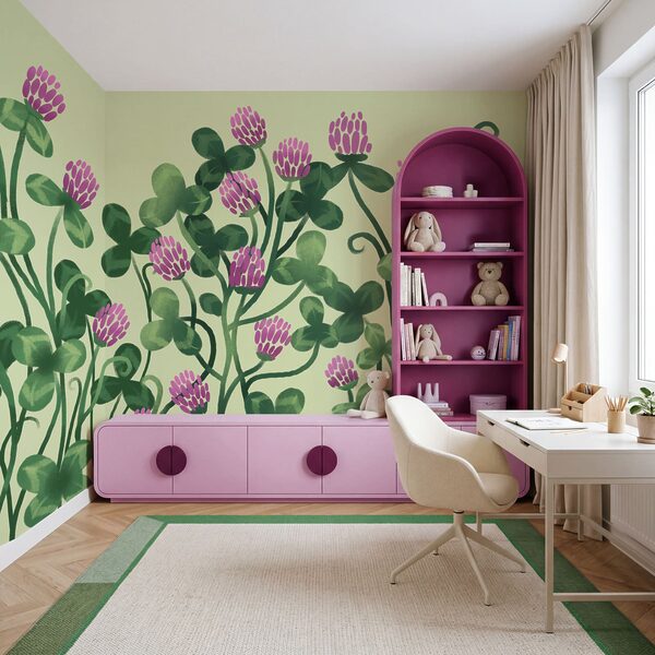 Fototapet - Flori în culori vii, înconjurate de vegetație luxuriantă (SKU: t01121) Fototapet - Flori în culori vii, înconjurate de vegetație luxuriantă (SKU: t01121)