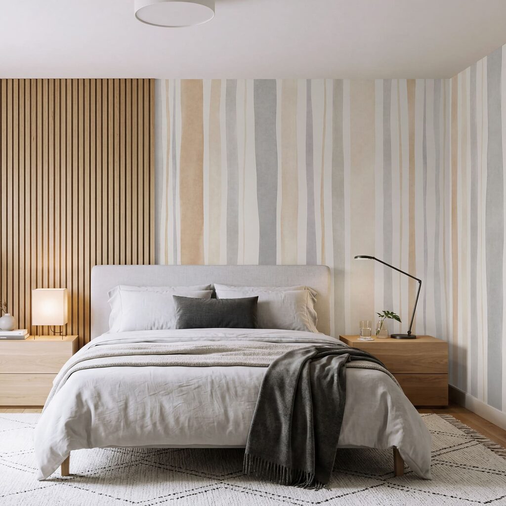 Fototapet Dungi elegante în culori neutre pentru spații moderne (SKU: t01134) Fototapet Dungi elegante în culori neutre pentru spații moderne (SKU: t01134)