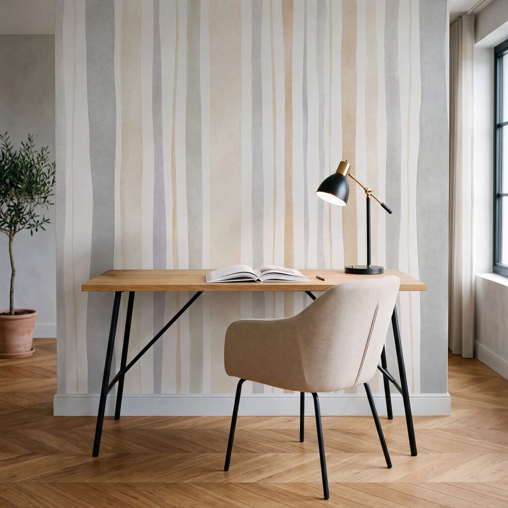 Fototapet Dungi elegante în culori neutre pentru spații moderne (SKU: t01134) Fototapet Dungi elegante în culori neutre pentru spații moderne (SKU: t01134)